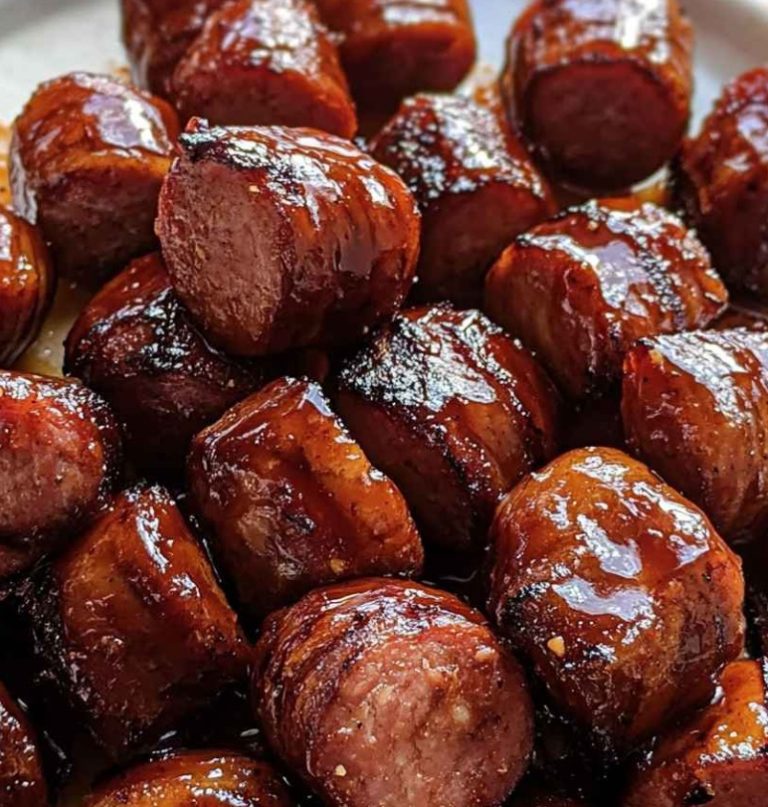Maple BBQ Hasselback Kielbasa Bites