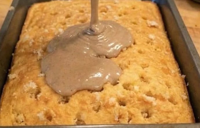 Cinnamon Roll Poke Dessert Cake