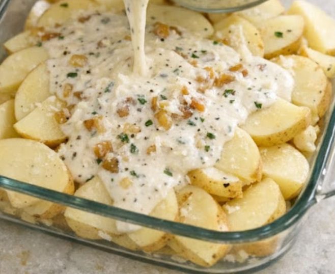 Creamy Pour-Over Baked Potatoes: The Easiest, Creamiest Side Dish You’ll Ever Make
