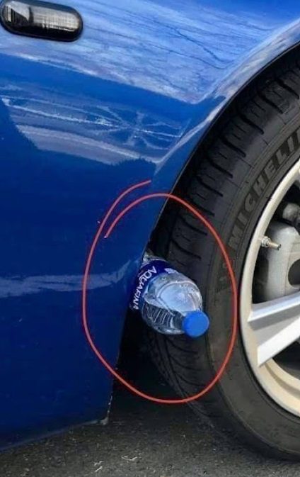 If You See a Plastic Bottle on Your Tire, Pay Close Attention