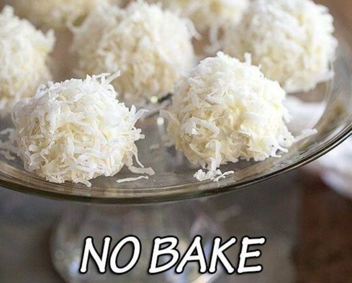 NO BAKE – Cream-Cheese Coconut Snowballs