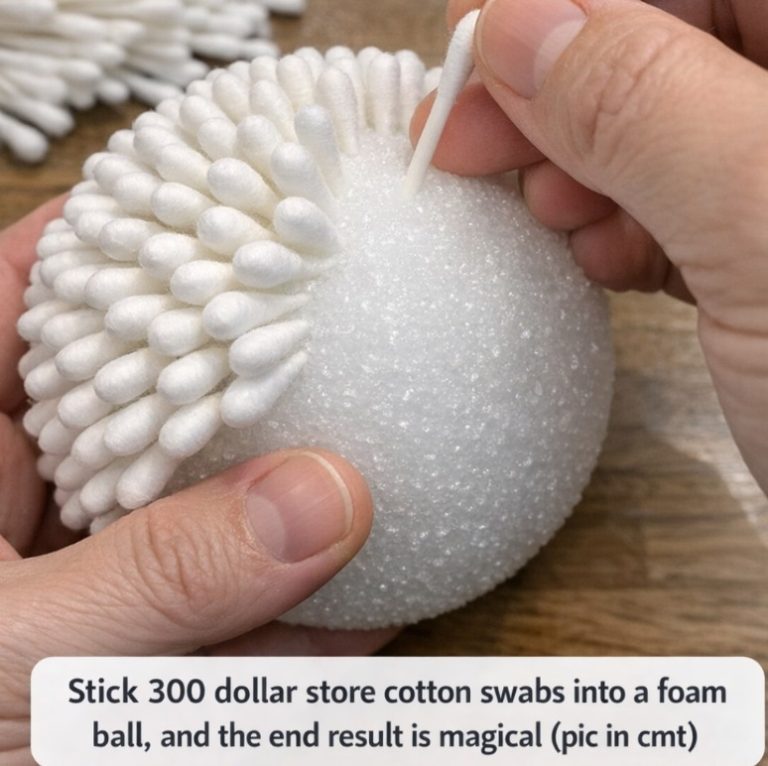 Stick 300 dollar store cotton swabs into a foam ball, and the end result is magical