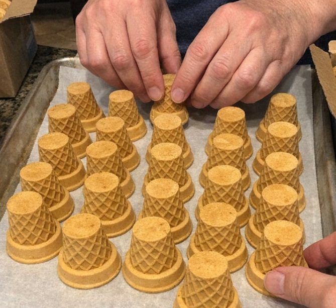 Flip 24 ice cream cones upside down, and the end result is precious